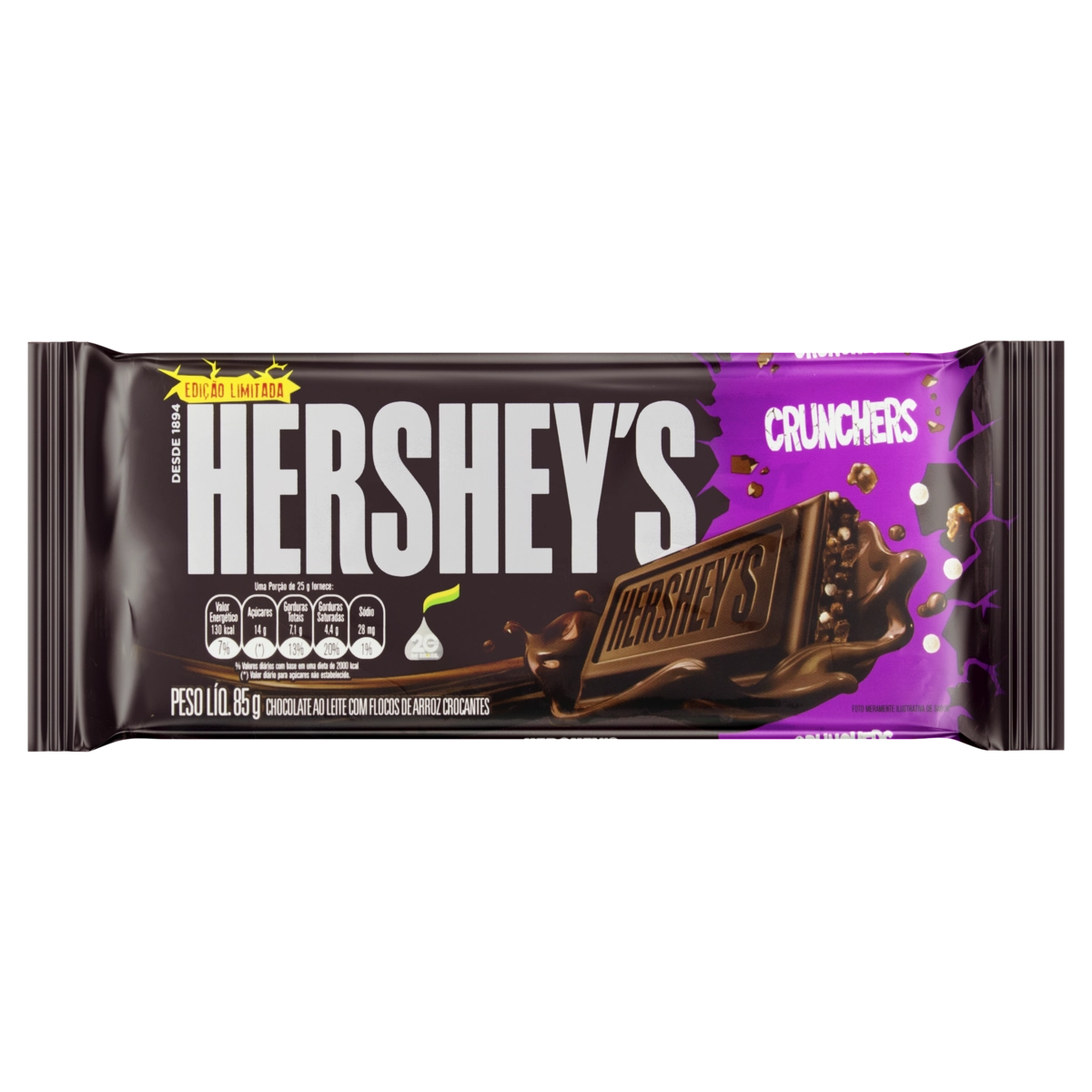 Chocolate Ao Leite Crunchers Hersheys Pacote 85g