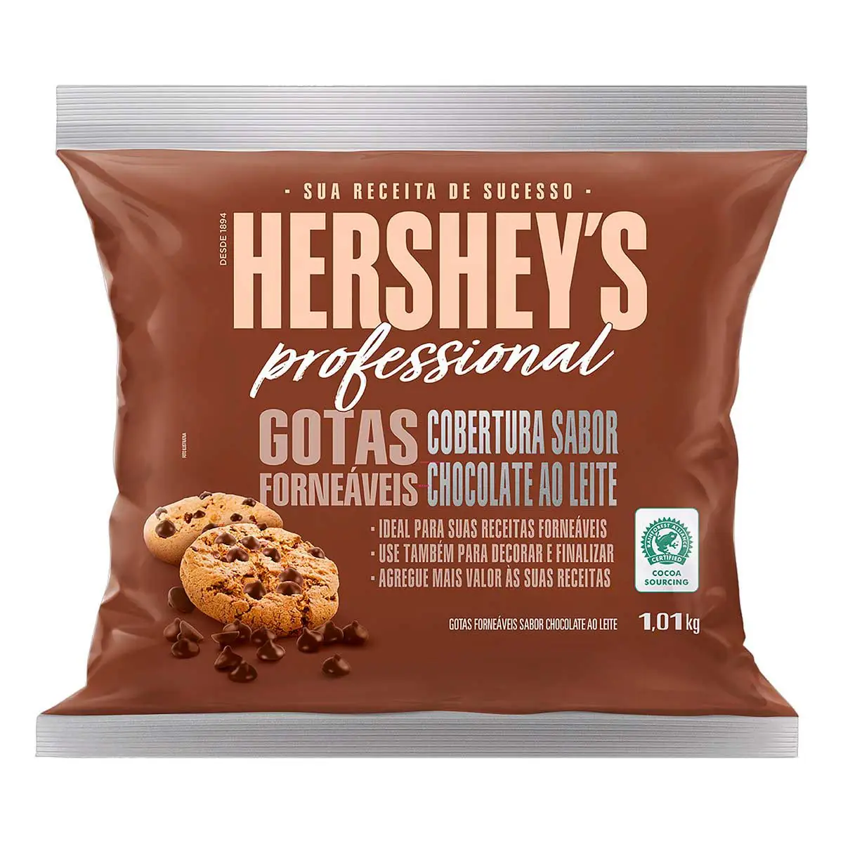 Cobertura Gotas Chocolate ao Leite Hershey's Professional Pacote 1,01 Kg