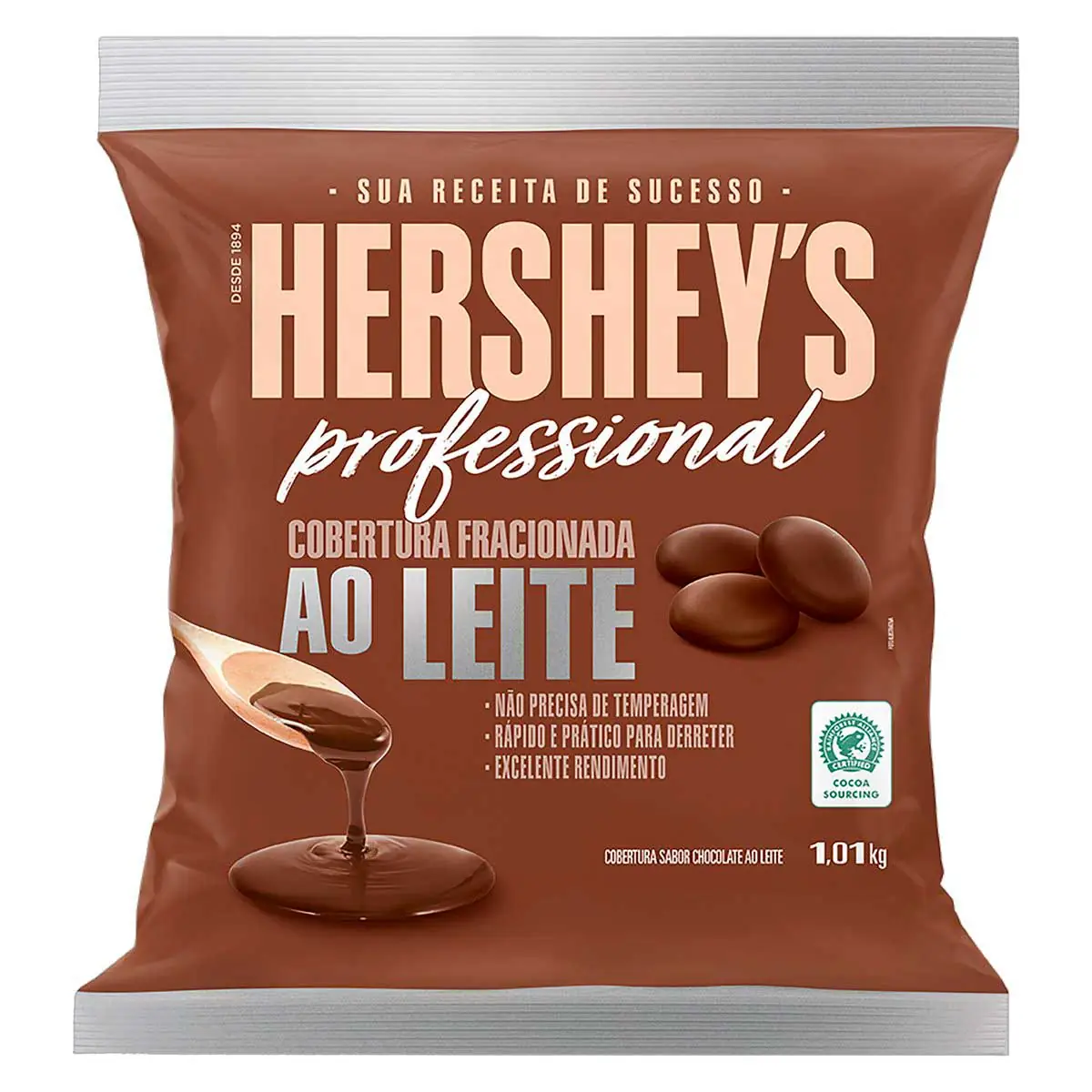 Cobertura em Moedas Fracionada Chocolate ao Leite Hershey's Professional Pacote 1,01 Kg