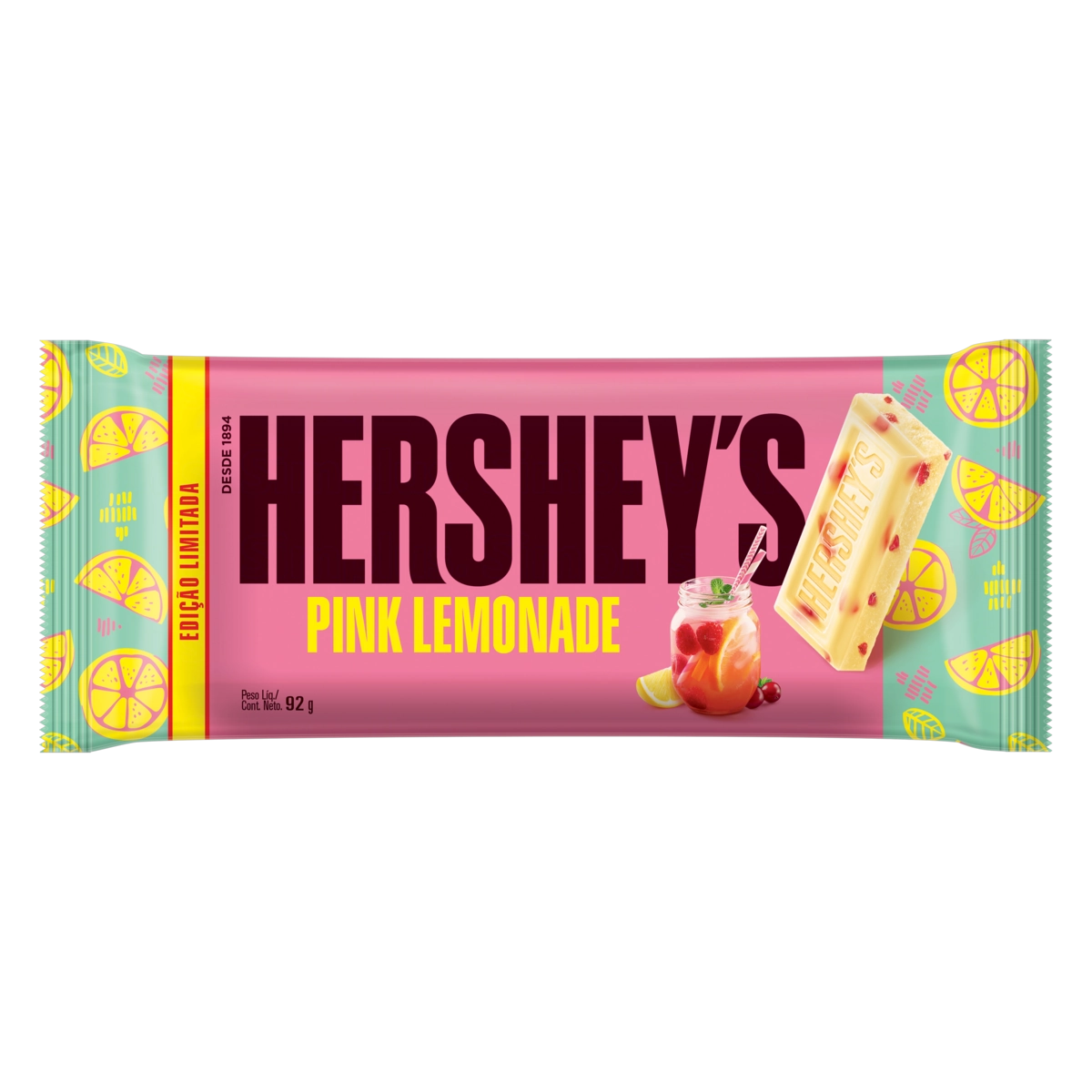 Chocolate Branco Pink Lemonade Hersheys Pacote 92g