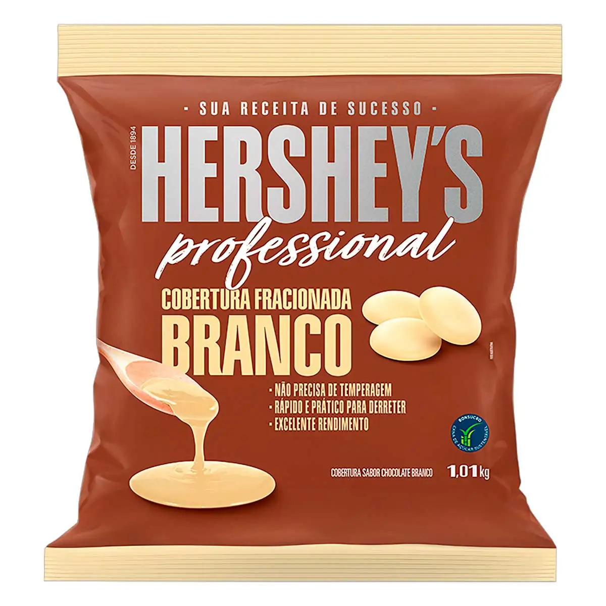 Cobertura em Moedas Fracionada Chocolate Branco Hershey's Professional Pacote 1,01 Kg