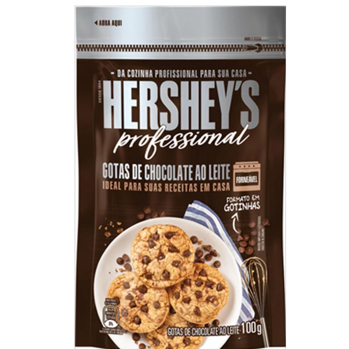 Chocolate ao Leite Gotas Hershey's Professional Pouch 100g