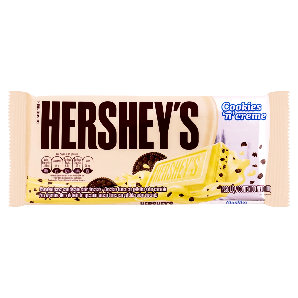 Choc Hersheys Cookies N Creme 77g 18un Hersheys .