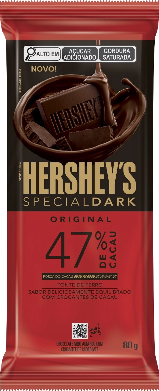 Chocolate Meio Amargo 47 Cacau Original Hersheys Special Dark Pacote 80g