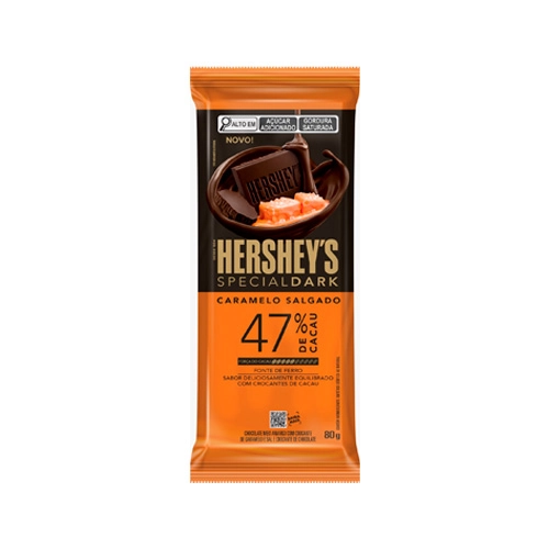 Chocolate Meio Amargo 47 Cacau Caramelo Salgado Hersheys Special Dark Pacote 80g