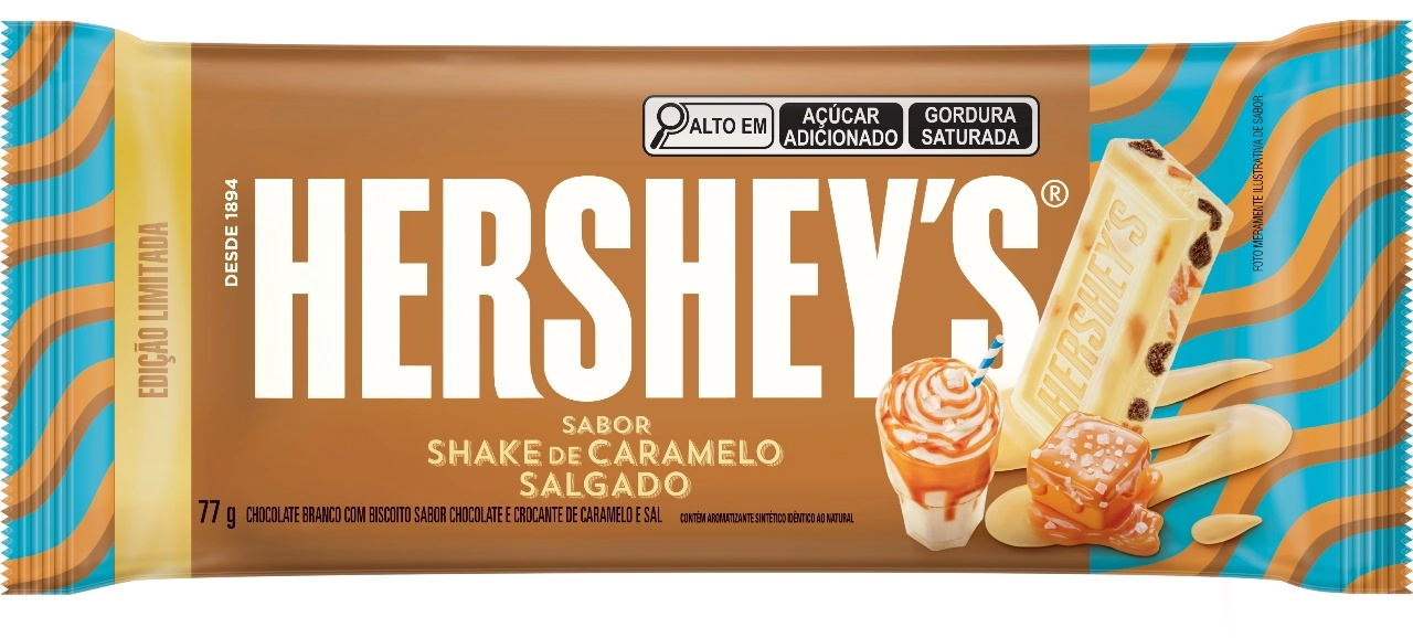 Chocolate Branco Com Biscoito Shake De Caramelo Salgado Hersheys Pacote 77g
