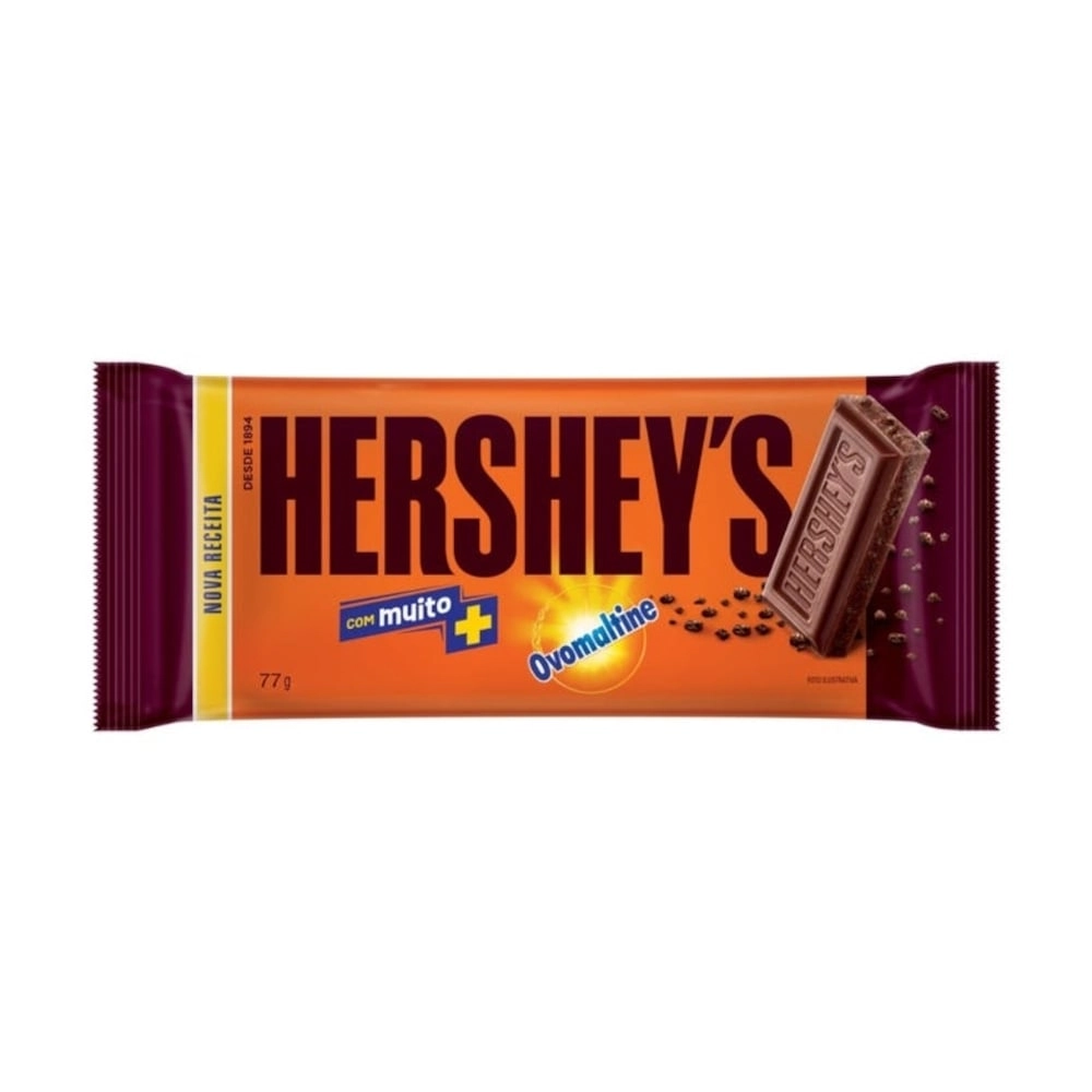 Chocolate Meio Amargo 40 Cacau Com Ovomaltine Black Hersheys Pacote 75g