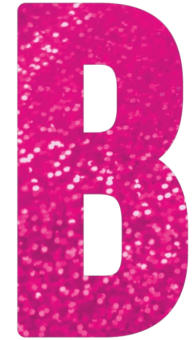 Letra Decorativa B 16cm Rosa
