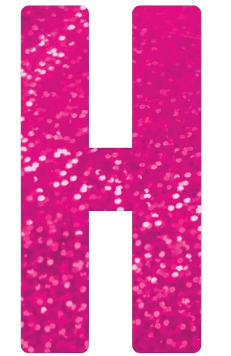 Letra Decorativa H 16cm Rosa