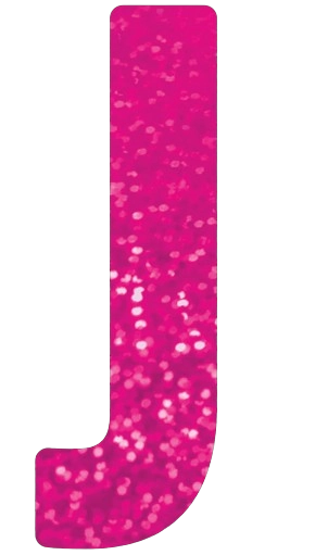 Letra Decorativa J 16cm Rosa