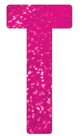 Letra Decorativa T 16cm Rosa