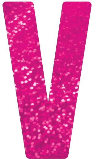 Letra Decorativa V 16cm Rosa