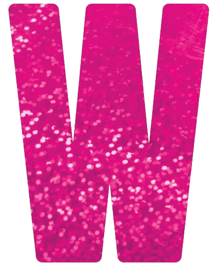 Letra Decorativa W 16cm Rosa
