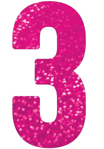Numero 3 Decorativo 16cm Rosa