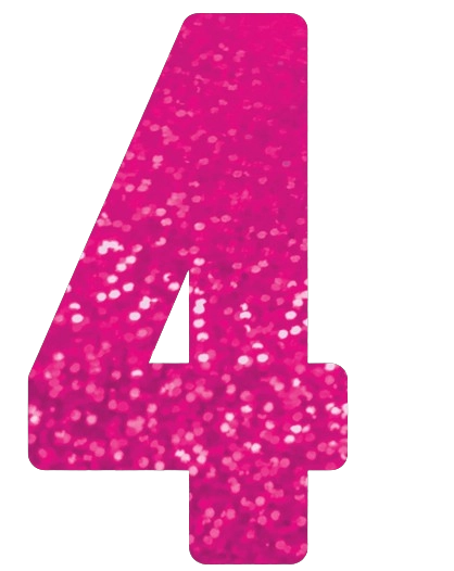 Numero 4 Decorativo 16cm Rosa