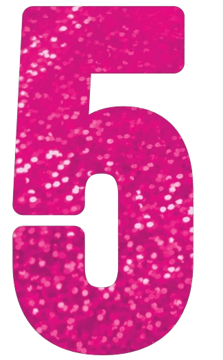 Numero 5 Decorativo 16cm Rosa