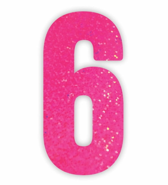 Numero 6 Decorativo 16cm Rosa