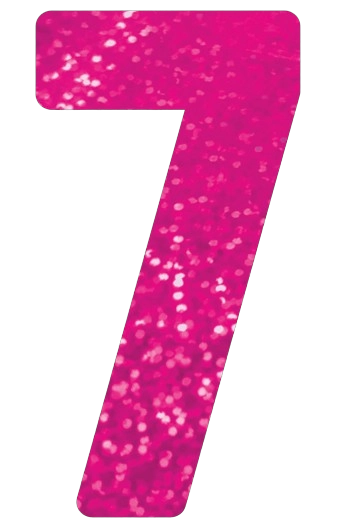 Numero 7 Decorativo 16cm Rosa