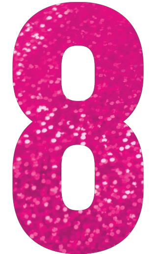 Numero 8 Decorativo 16cm Rosa