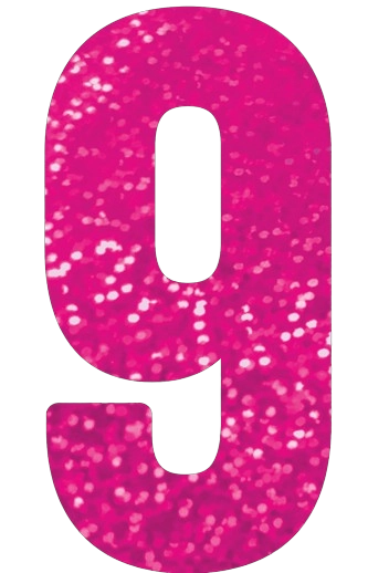 Numero 9 Decorativo 16cm Rosa