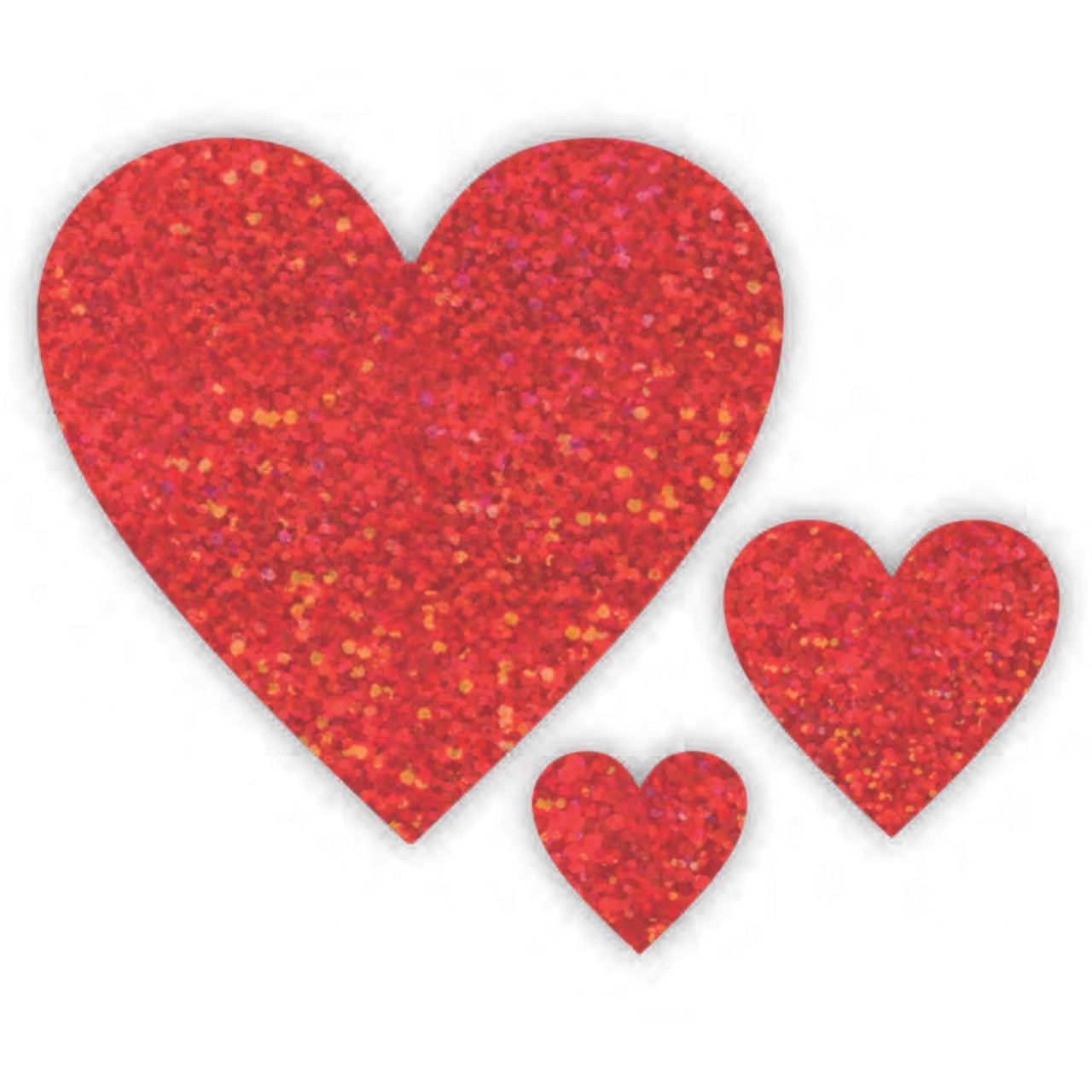 Aplique Dec Coracao Verm Glitter Grande