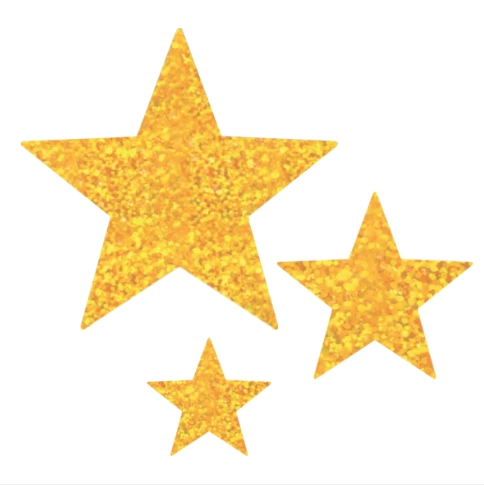 2856 Kit Aplique Estrela Pequena Amarelo Glitter