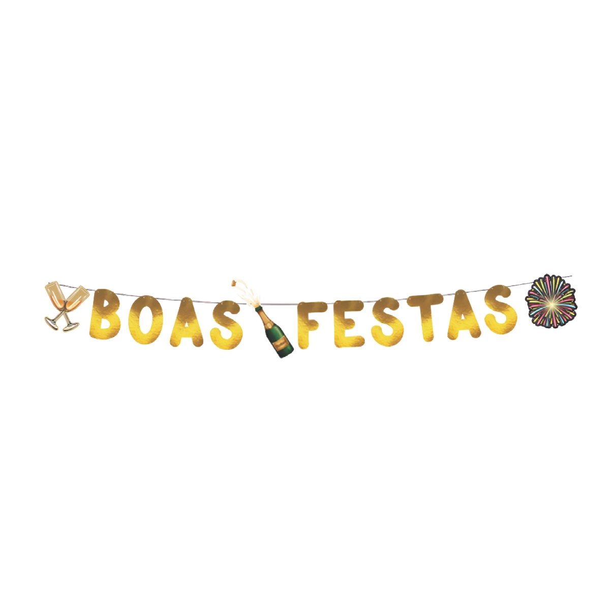 Varal Metalizado Boas Festas Ouro 2m Marques