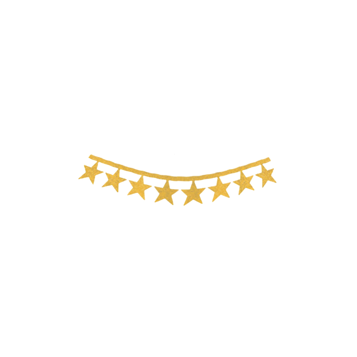 Mini Varal Estrelinhas Glitter Amarelo 2m Marques
