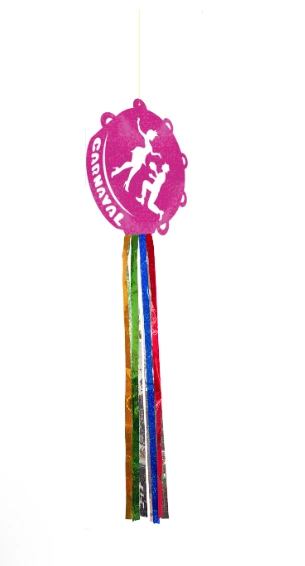 Dec De Pendurar Pandeiro Glitter Pink 28x37cm Marques