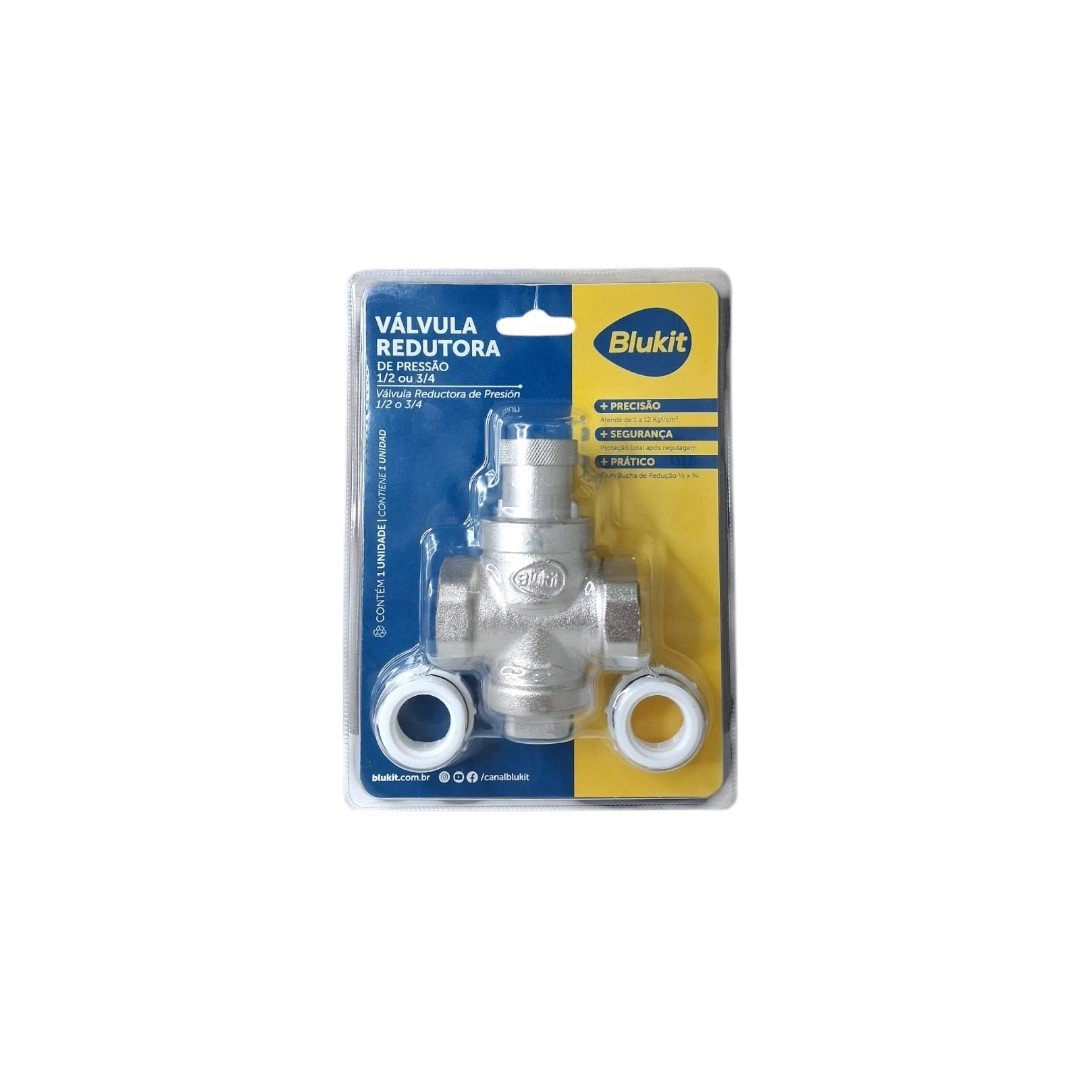 Válvula Redutora De Pressão Sem Manômetro 1/2 E 3/4 33013 Blukit 1/2 E 3/4 Blukit