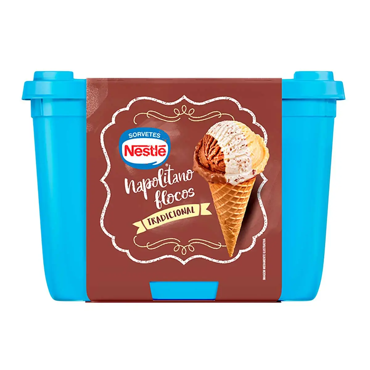 Sorvete Napolitano Flocos Nestlé 1,5 Litros