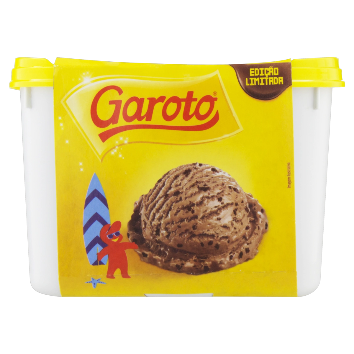 Sorvete Chocolate Com Flocos De Chocolate Garoto Pote 2l