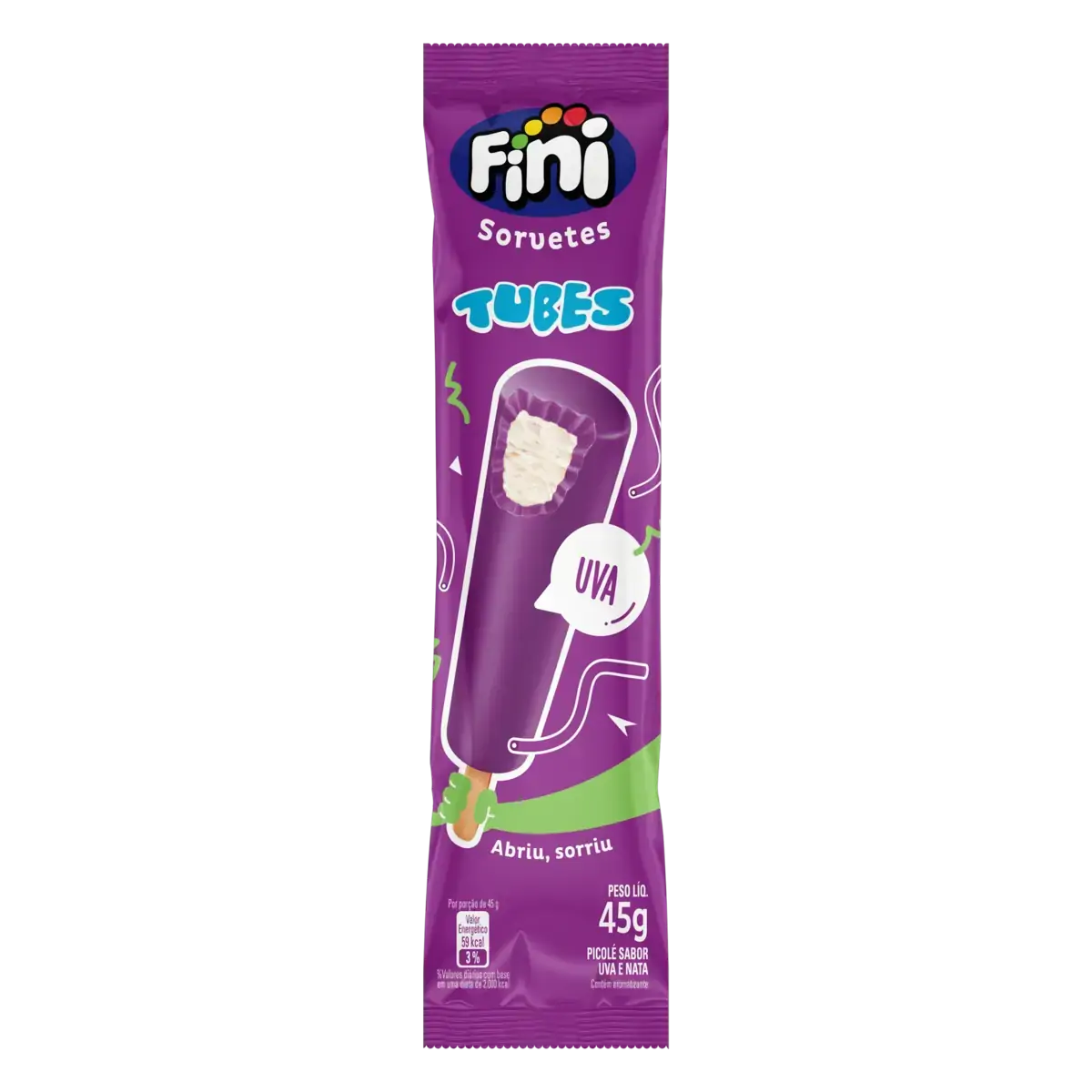 Picolé Uva Fini Tubes Pacote 45g