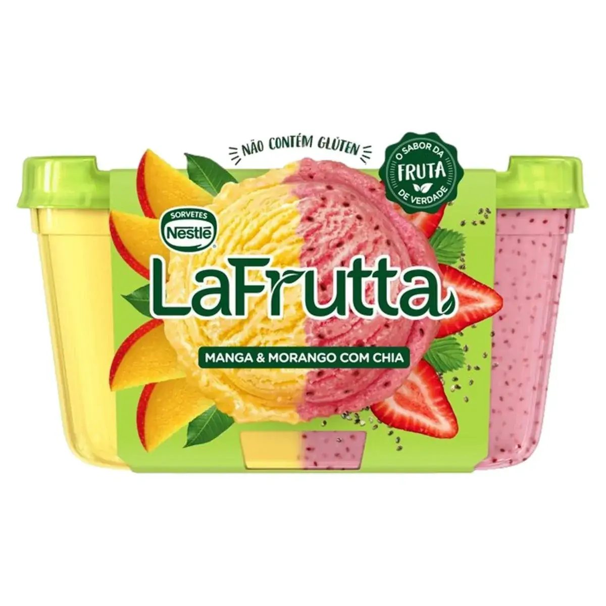 Sorvete NESTLÉ La Frutta Sabor Manga + Morango Com Chia Pote 1L
