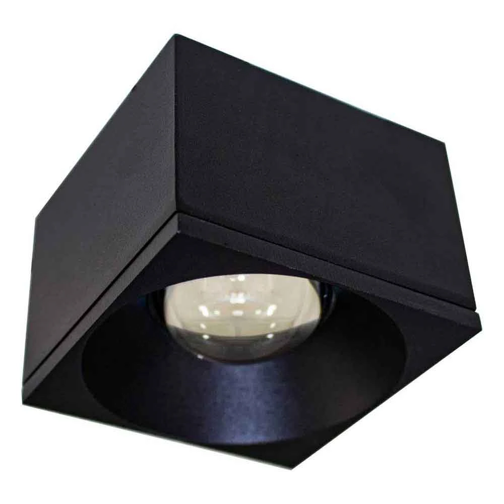 Spot De Sobrepor Quadrado Preto Led 7w 3000k Bivolt Ds9835 Delis