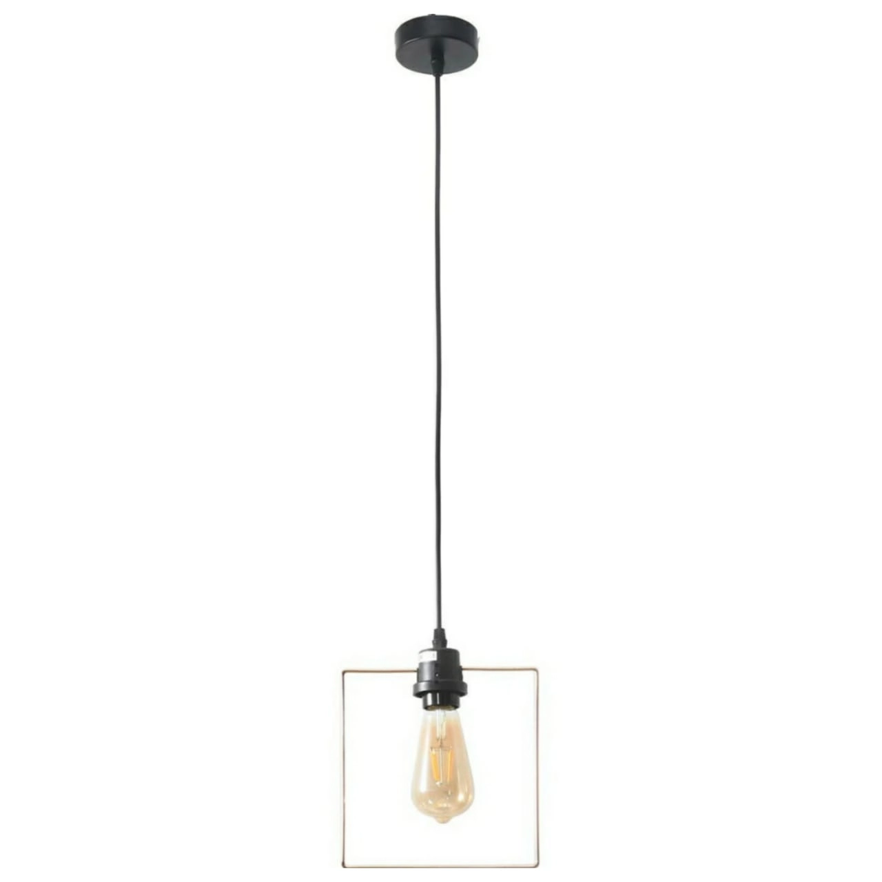 Pendente Soquete Quadrado Dourado 1e27 Ds8152 Delis