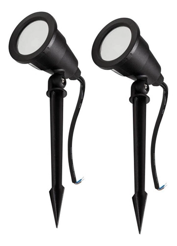 Kit 2 Espetos De Jardim Preto Led 3w 3000k Bivolt Ds3037 Delis