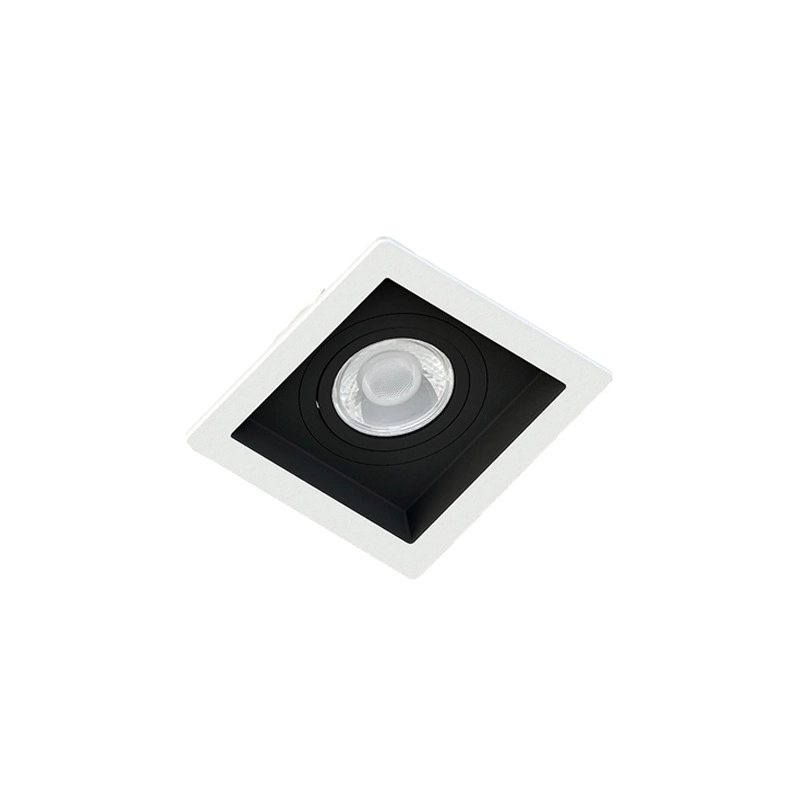 Spot Embutir Quadrado Recuado Branco Fundo Preto Dicróica Gu10 Mr16