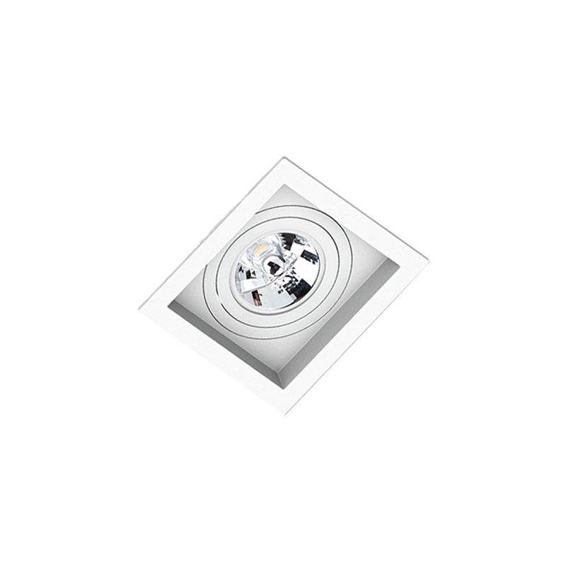 Spot Embutir Quadrado Recuado Branco Para Ar70 Gu10
