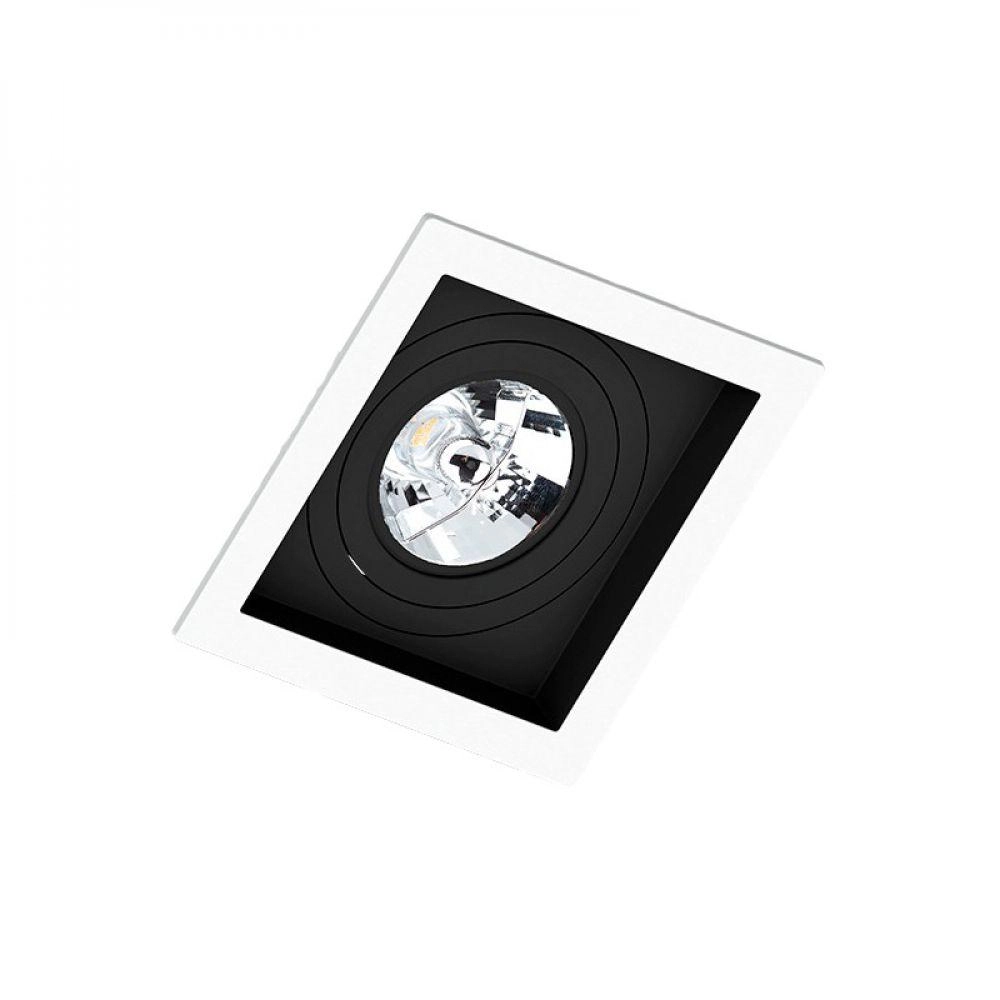Spot Embutir Quadrado Recuado Branco Fundo Preto Ar111 Gu10