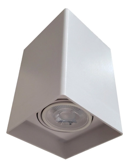 Plafon Spot De Sobrepor Para Ar70 Gu10 Quadrado Recuado Branco Ds2451 Delis