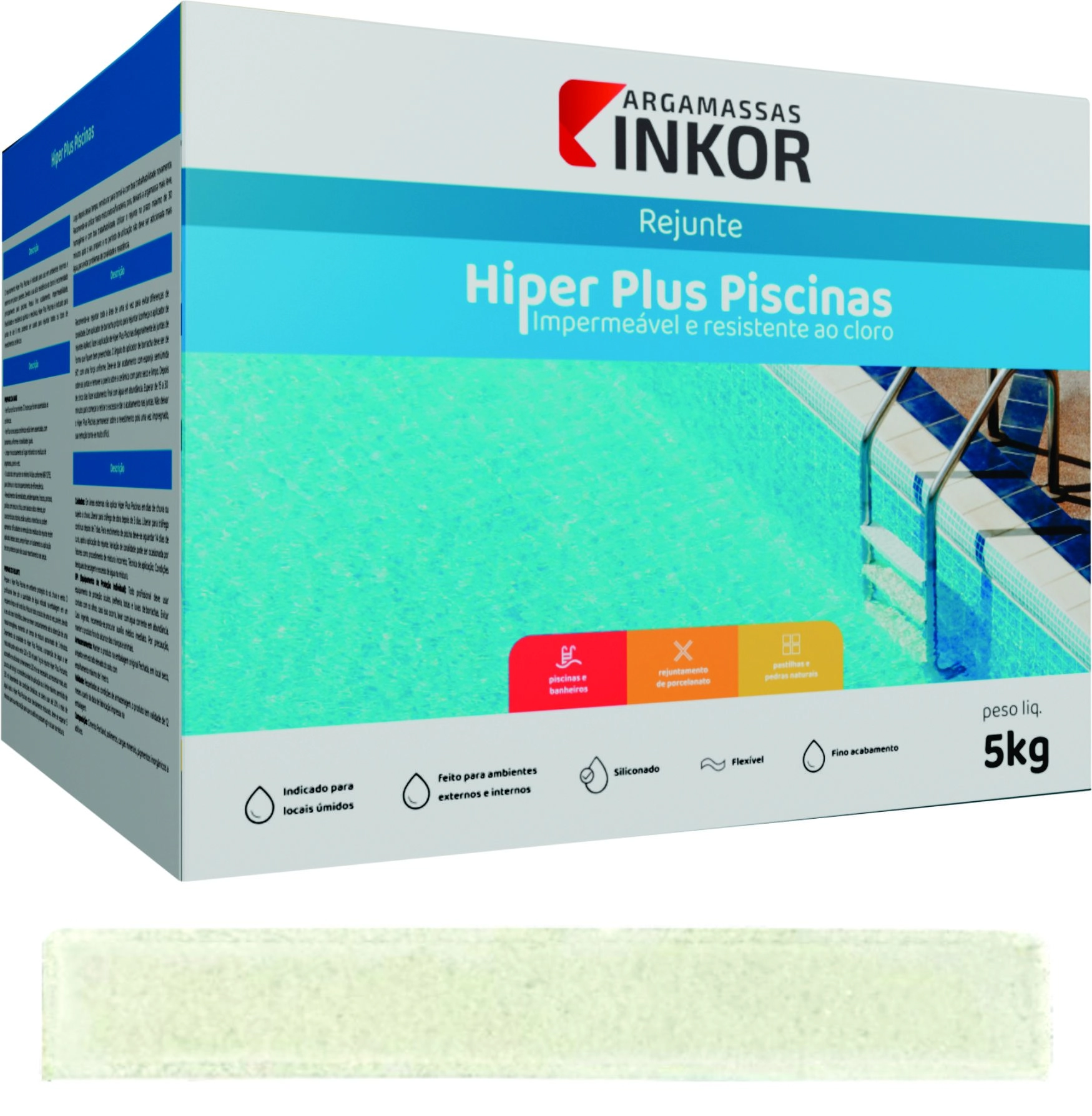Rejunte Hiper Plus Premium Piscina Siliconado 5kg Inkor Platina
