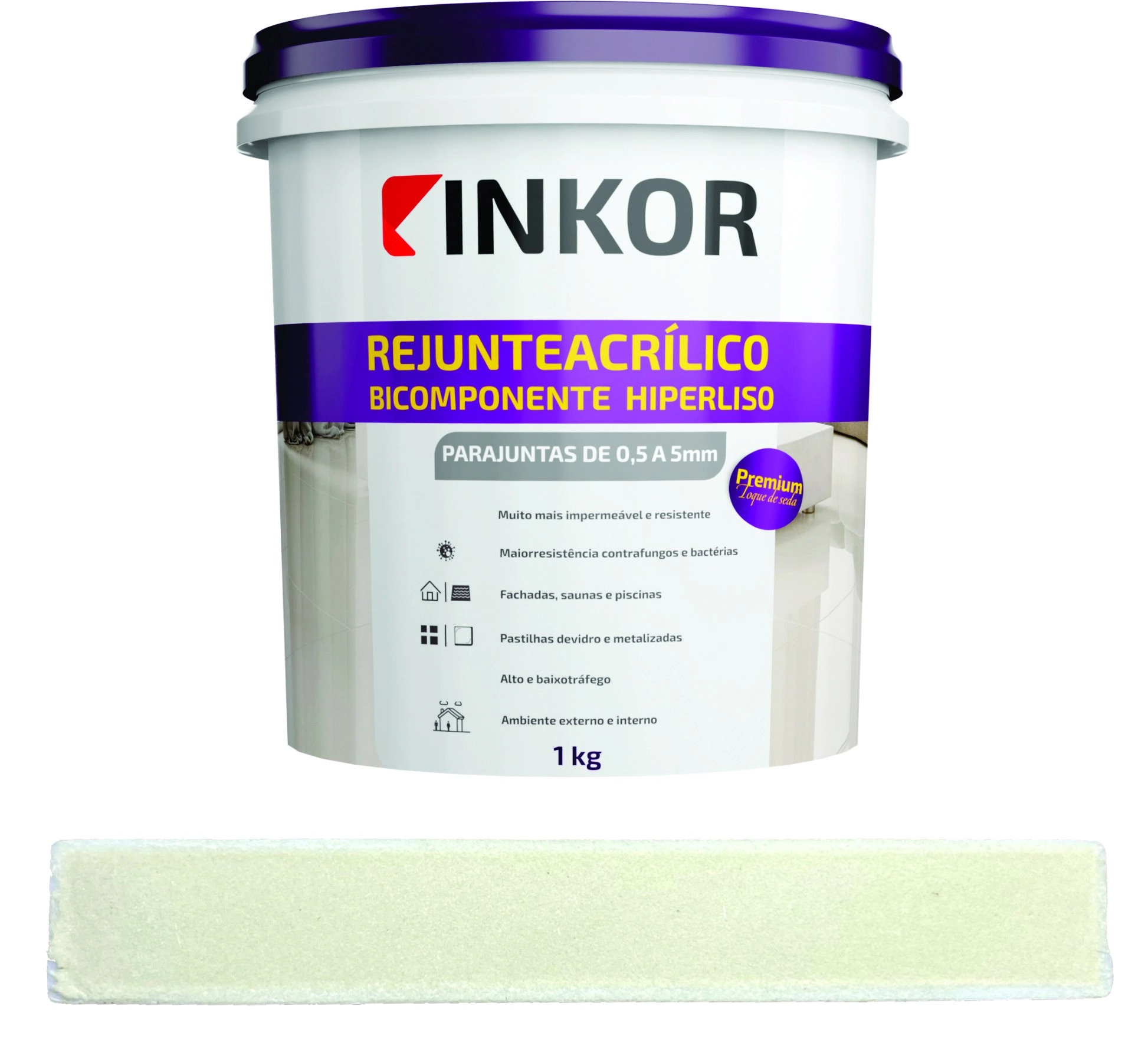 Rejunte Acrílico Flexível Premium 1kg Inkor Alaska