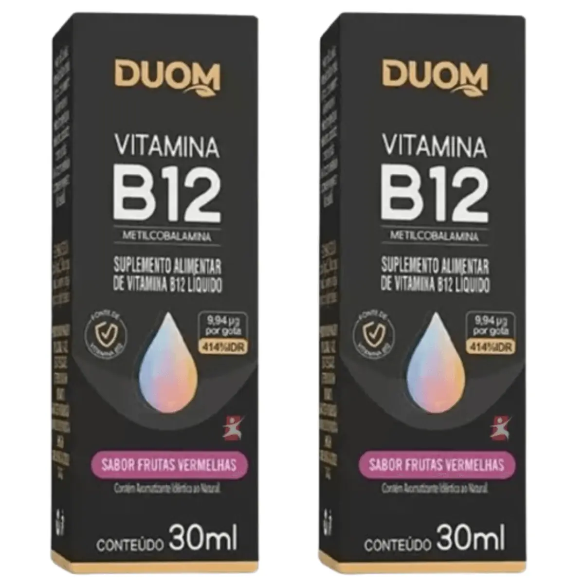 Kit C/2 Vitamina B12 Gotas 30ML Frutas Vermelhas - Duom