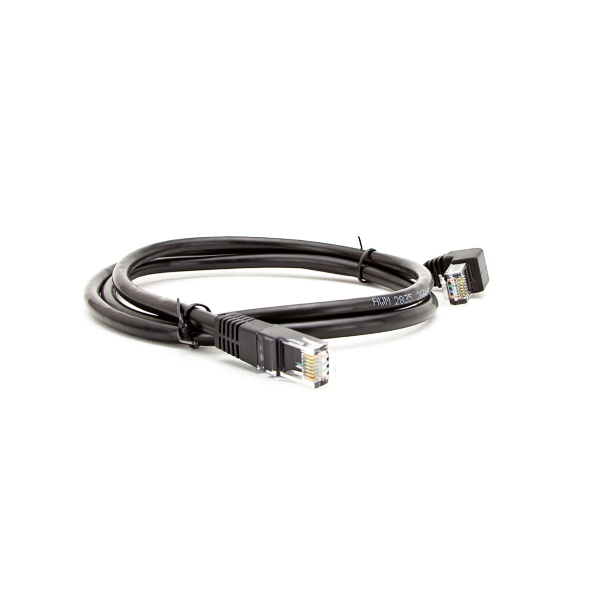 Cabo De Rede Patch Cord Cat5 Com Plug De 90º Graus Para Baixo 3 Mt