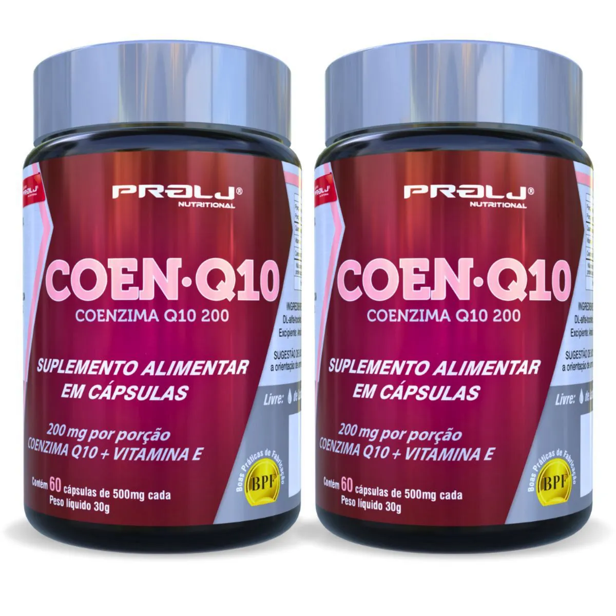 Kit 2 Coen-Q10 + Vit E 200mg 60 Cápsulas Prolj Nutritional