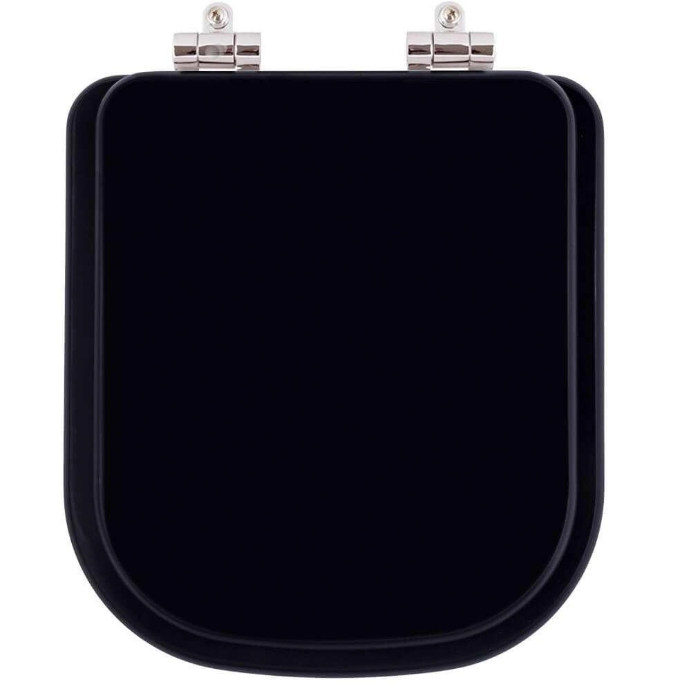 Assento Sanitário Poliéster Soft Close Piano Ébano (preto) Para Bacia Deca