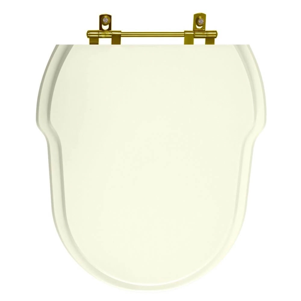 Assento Sanitário Poliester Hampton Biscuit (bege Claro) Com Ferragem Dourada