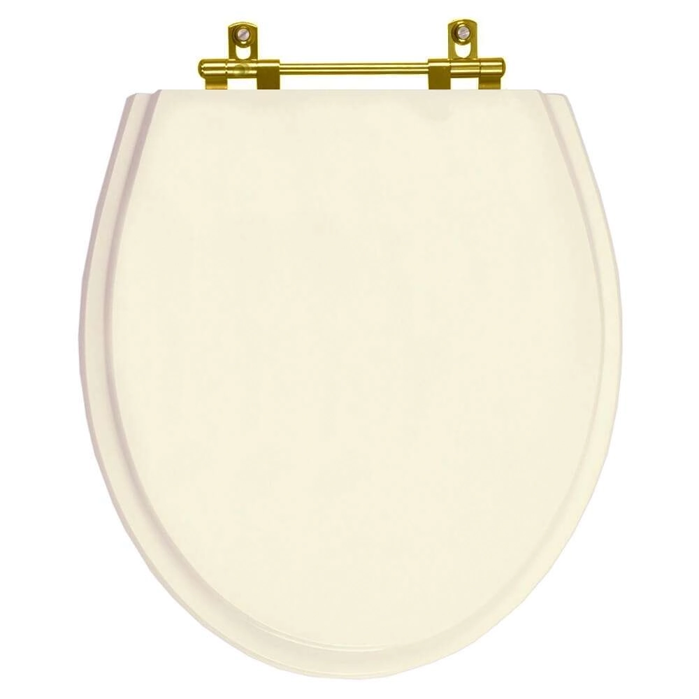 Assento Sanitario Poliester Ritz Creme Com Ferragem Dourada