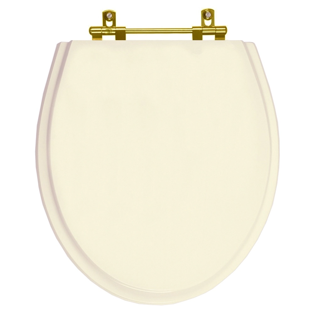 Assento Sanitário Poliester Windsor Creme Ferragem Dourada